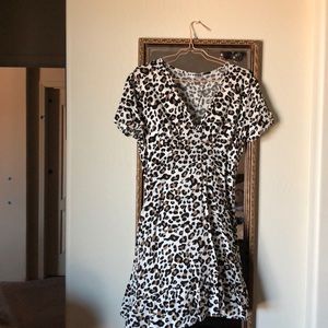 Leopard print mini dress
